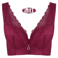 sexy lace large cup bras for women wireless gather adjustable push up bra sutia plus size bamboo fiber brassiere 95 90 100 c d e