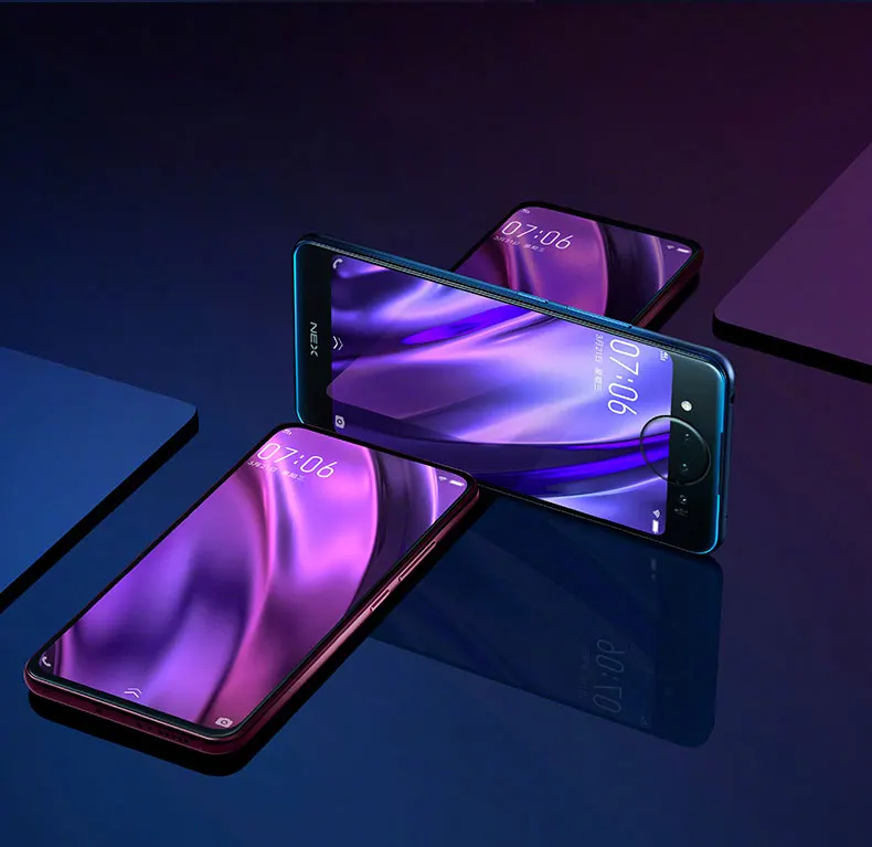 Двусторонний мобильный телефон vivo nex 2, 10 ГБ, 128 ГБ, snapdraon, 845, 6,39 дюймов, экран, отпечаток пальца, три камеры, телефон