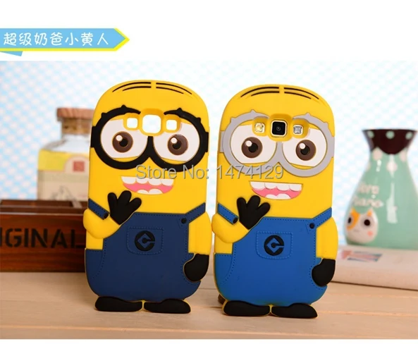 1pcs/lot 3D Cartoon Despicable Me Minions Soft Silicon Rubber Phone Case For Samsung Galaxy A7 A700 A7000 Protective Skin Shell |