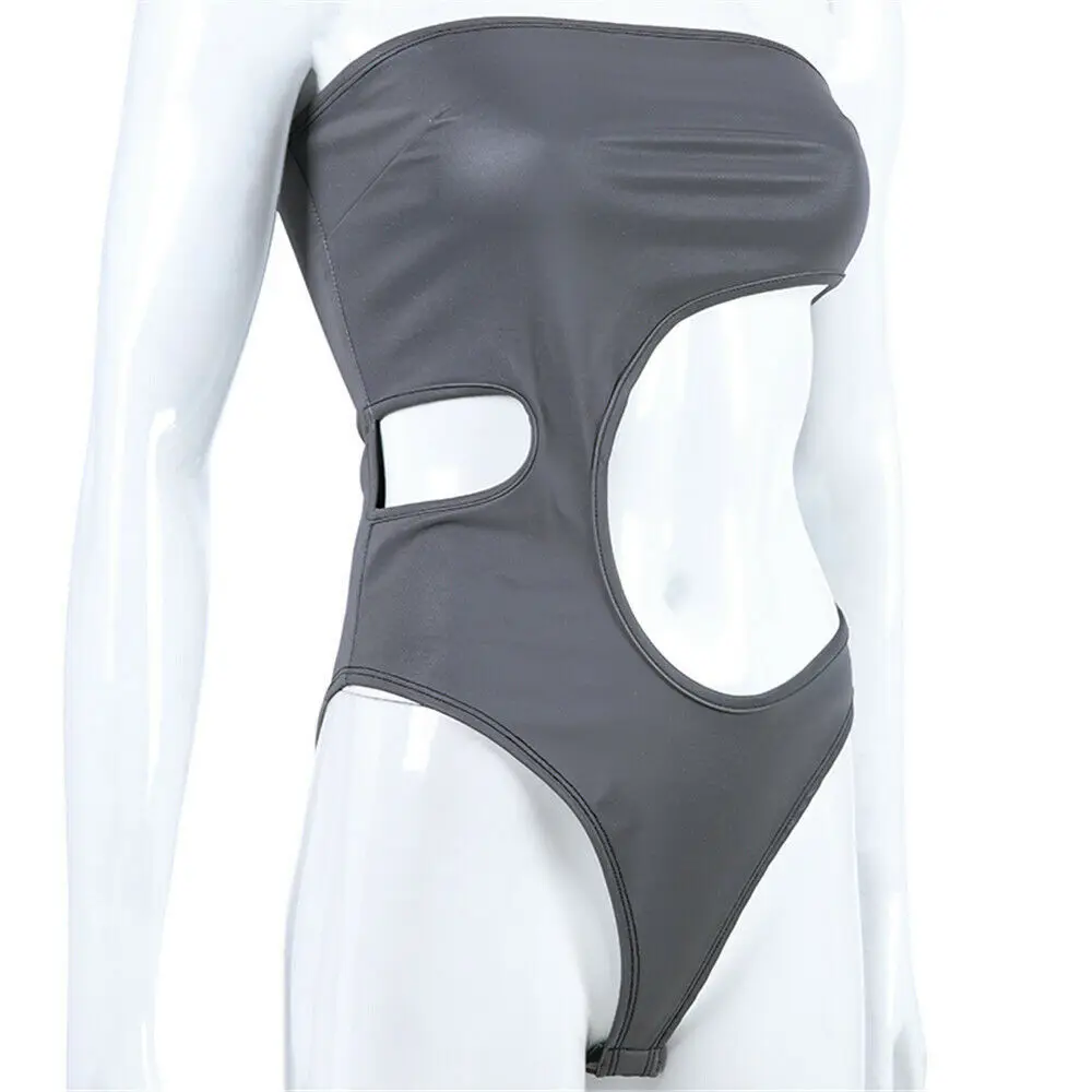 

Women Fashion Stretch Tube Top Reflective Bodysuit Ladies Leotard Top Jumpsuit