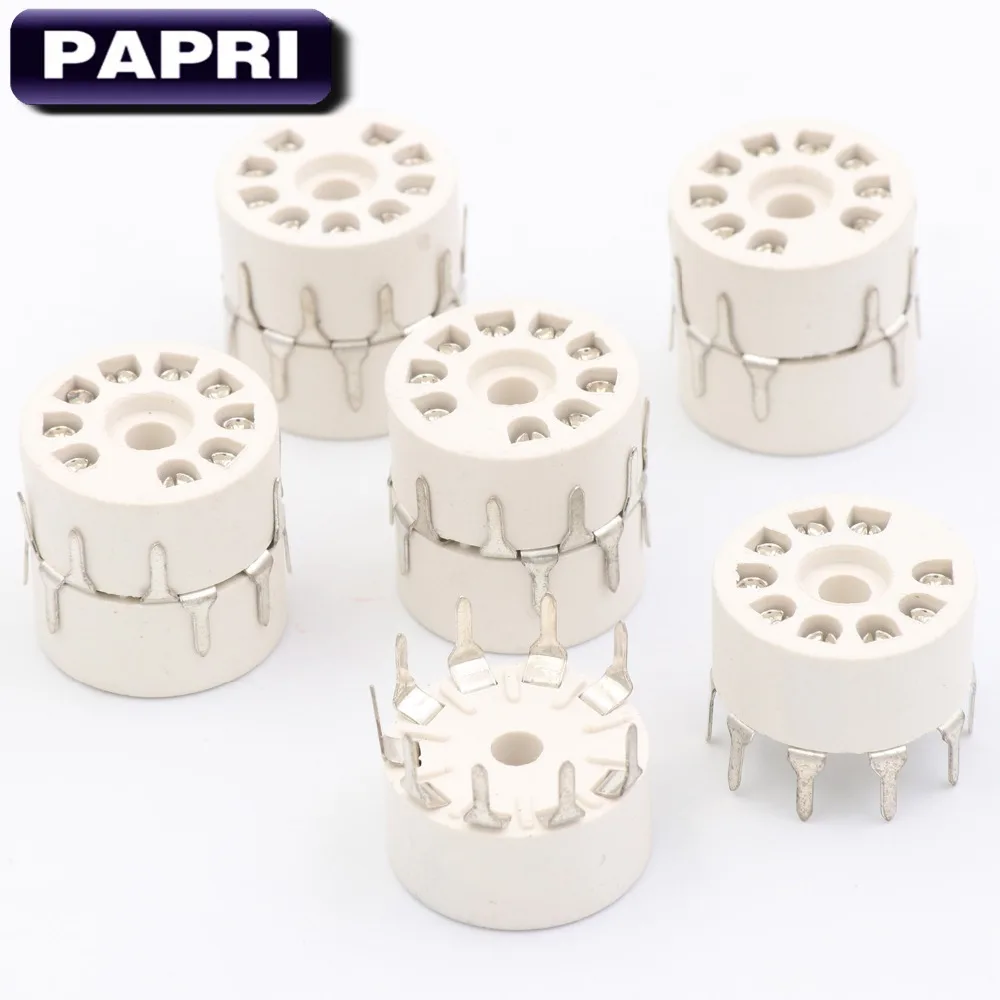 PAPRI 10 шт. EL84 12AX7 ECC83 ECC82 6922 бакелит B9A 9Pin ламповая панель звуковая плата крепление