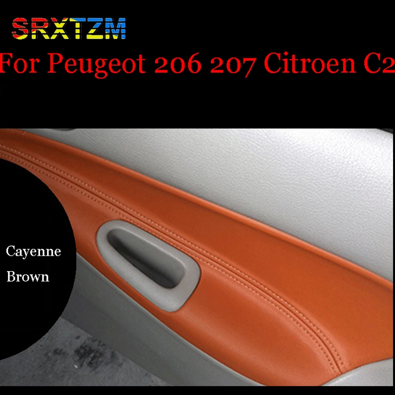 Srxtzm защитный дверные панели подлокотник из микрофибры кожаный чехол для peugeot 206 207 Citroen C2 4 шт./компл. accessorioes