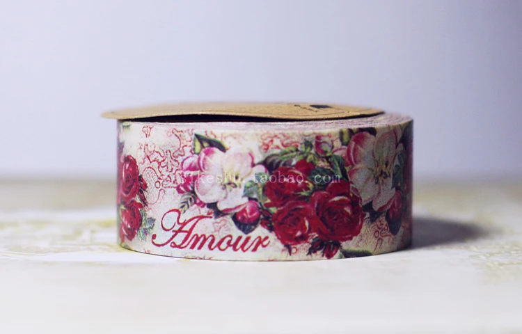 Высокое качество washi клейкая лента/15 мм* 10 м/20 мм* 10 м красный Большой розы для маскировки Япония лента washi