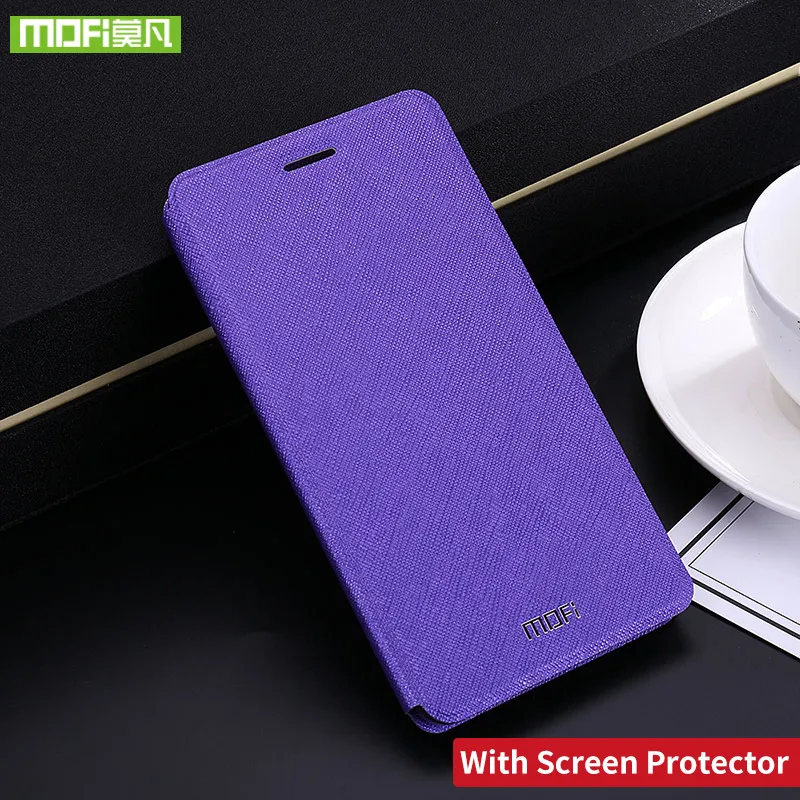 Для Сяо Mi A1 Чехол Для Сяо Mi 5x силиконовый чехол Обложка люкс Флип кожаный Mi 5x Mofi для Сяо Mi A1 чехол 360 Mi A1 чехол - Цвет: purple W protector