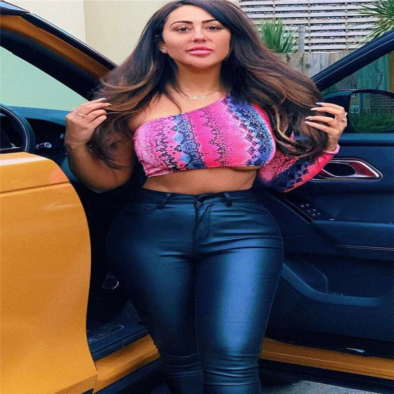 Женская укороченная футболка со змеиным принтом повседневная облегающая блузка