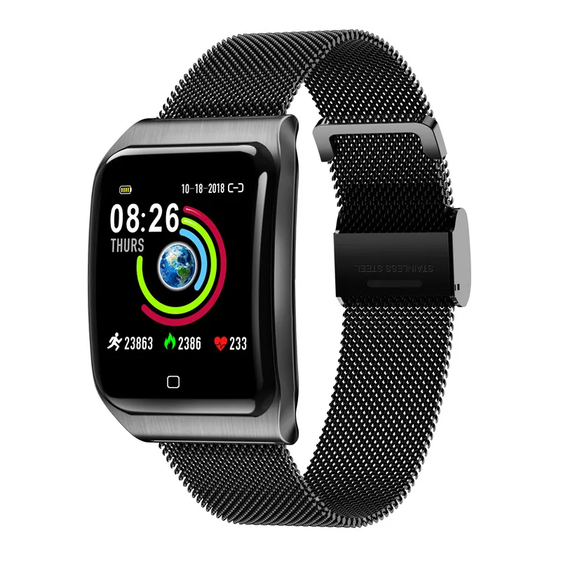 black F9 VS AF6 smart watch men IP68 waterproof, heart rate monitoring blood pressure sports Fitness bracelet Smartwatch PK Y6 Pro P68 - Цвет: black