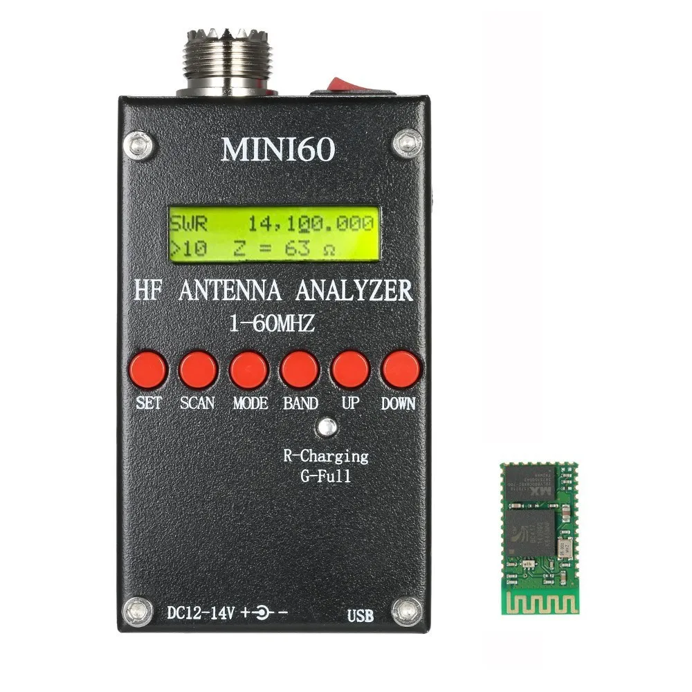 Bluetooth Android HF ANT SWR Antenna Analyzer 1-60MHz Mini60 Meter DC12-24V USB | Инструменты