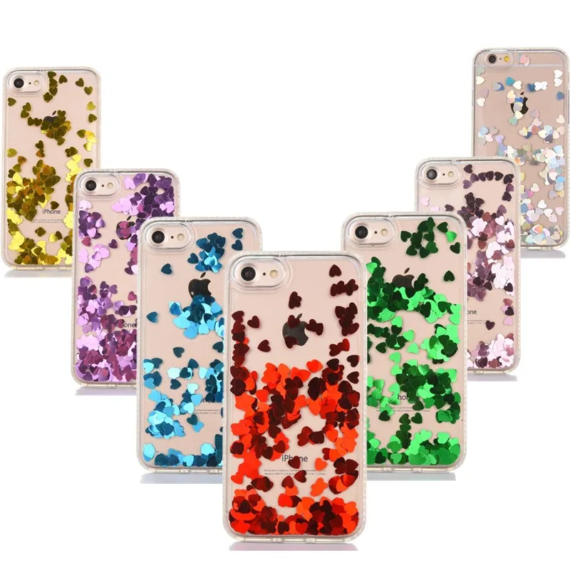 Прозрачный Роскошный чехол для iphone 7 8 плюс аксессуары с сияющими блестками