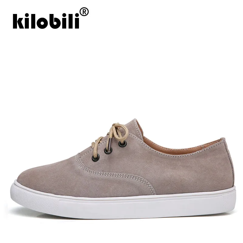 Kilobili/2018 г. осенние женские кроссовки обувь на плоской подошве замшевые