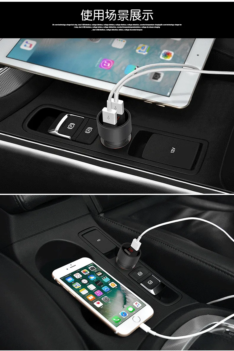 Портативное автомобильное зарядное устройство с двумя USB-портами для Audi S4 B8 B9 A5 9T
