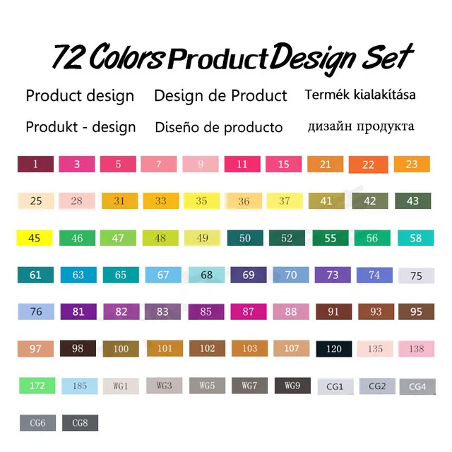 72 product Touchfive 36/48/60/72 Цвета художника с двойной головкой Маркер Комплект жирной алкогольных Эскиз маркер для рисования ручка для анимация дизайн Манга - Цвет: 72 product