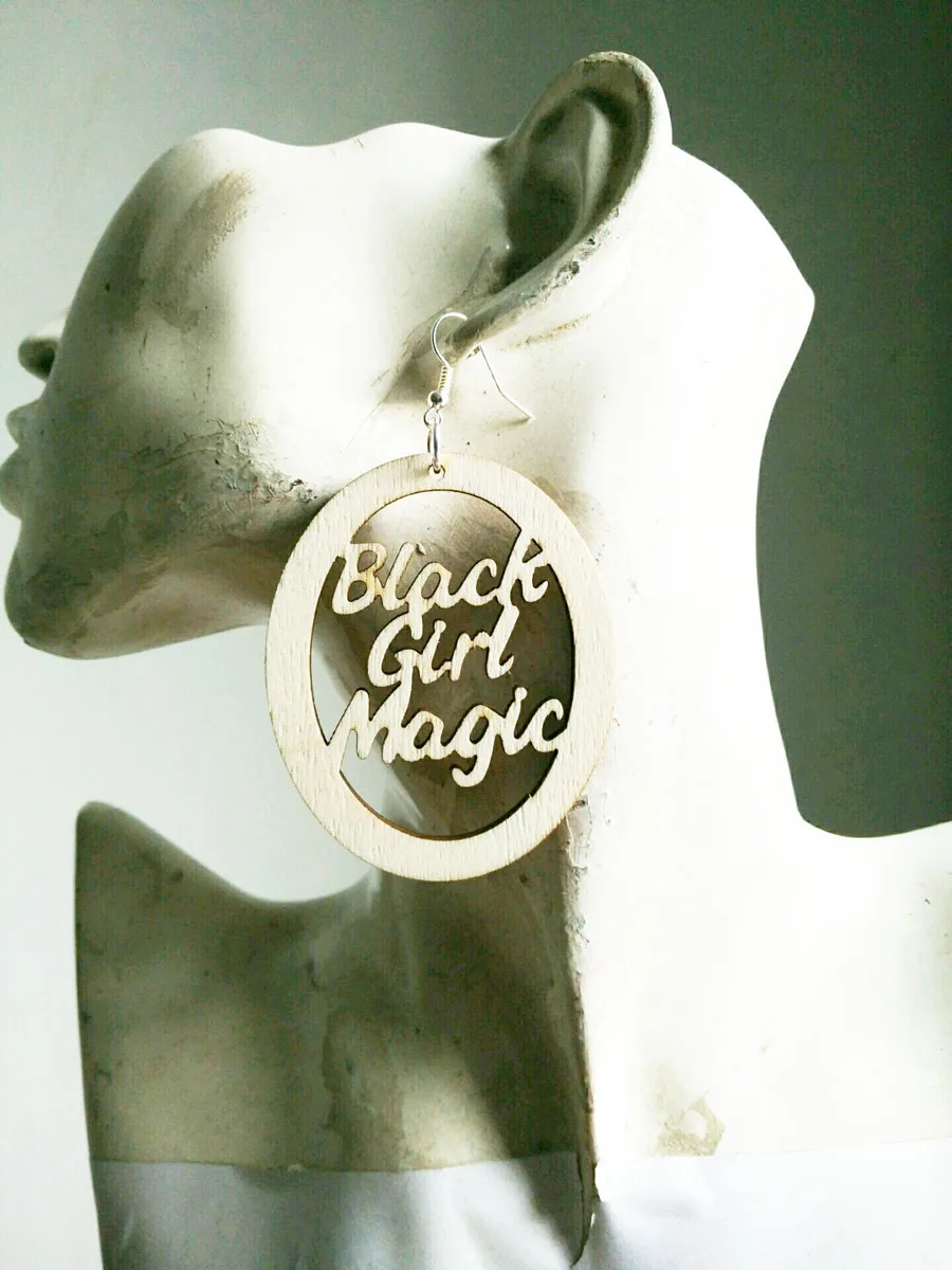 2017 новое поступление натуральные деревянные черные серьги с лазерной