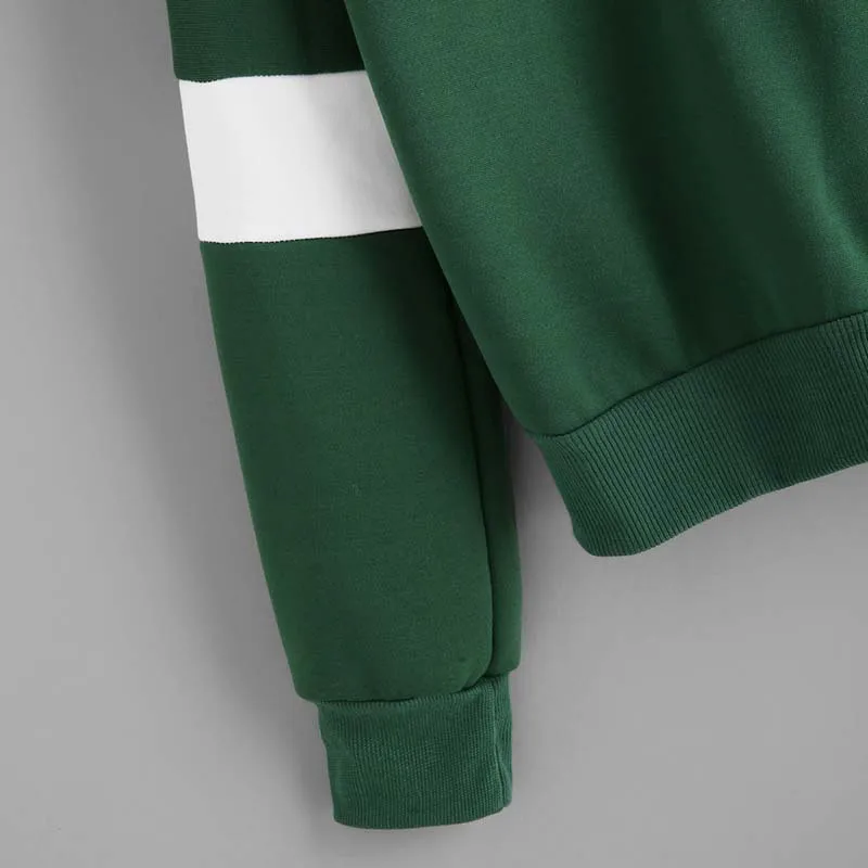 2018 зеленые толстовки для бега Женская Толстовка на осень и зиму с принтом