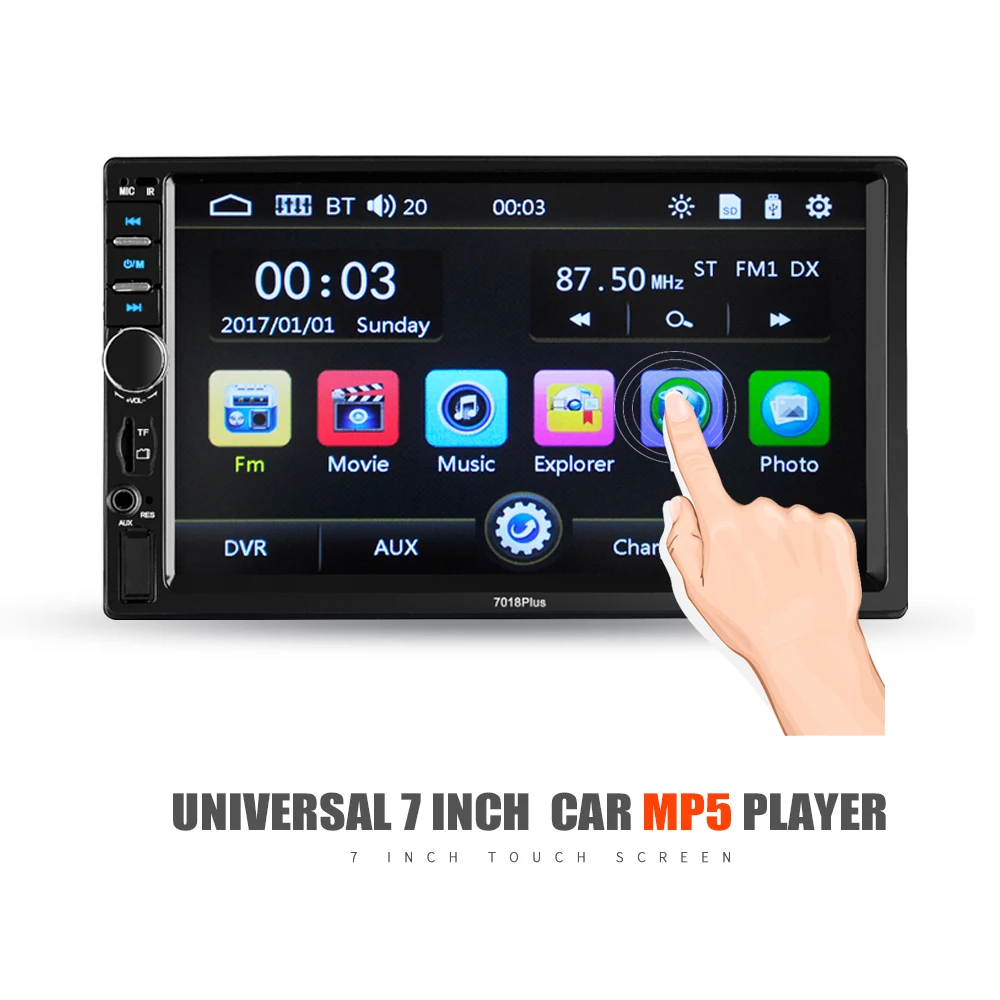 Автомагнитола 2 Din 7-дюймовый универсальный мультимедийный плеер HD Bluetooth MP5 медиа TF