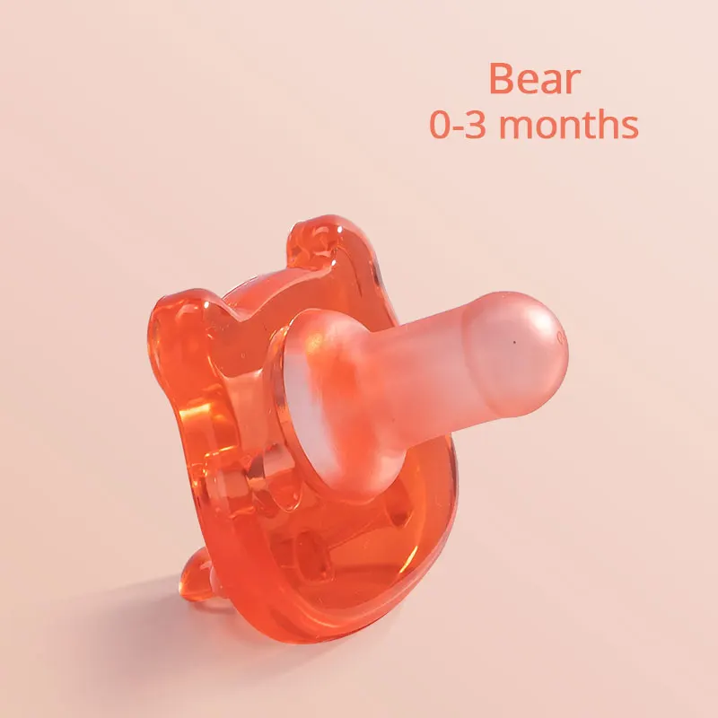 Bear Sunveno/Детская силиконовая соска, детские соски, безопасный Прорезыватель для зубов, кормушка для мальчиков и девочек, пустышка, соска для новорожденных детей 0-36 месяцев - Цвет: Bear