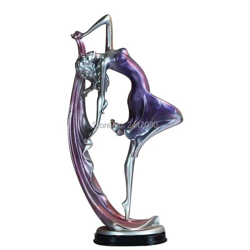 Фиолетовые синие белые статуэтки ангела изделия из смолы балетная танцовщица