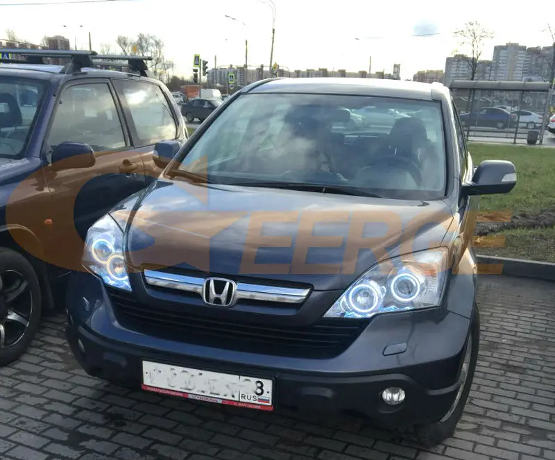 Для HONDA CR-V CRV 2007 2008 2009 2010 2011 проектор фары RF Bluetooth контроллер многоцветные RGB светодиодные глаза ангела комплект