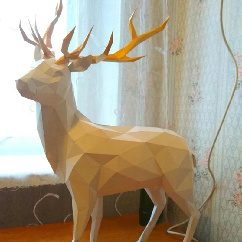 3D бумажная модель креативный олень бумажное ремесло Животное украшение дома паззлы Развивающие DIY игрушки подарок на день рождения для детей