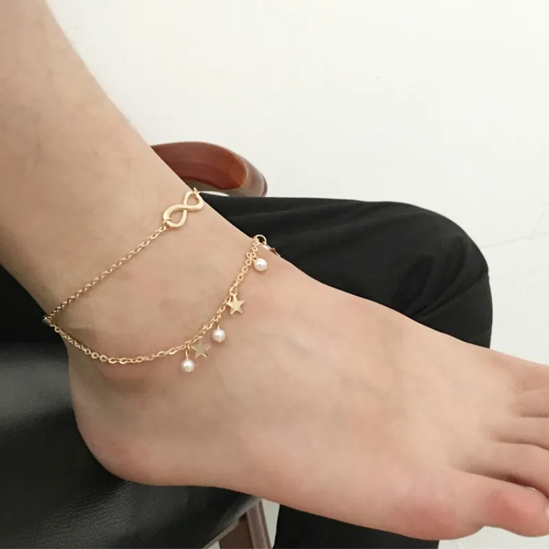 Женский браслет на лодыжку ногу с кисточками и жемчугом 8 слов 2020|ankle bracelet|ankle bracelets