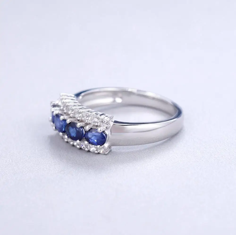 GEM'S BALLET 0.92Ct Натуральный Синий сапфир кольцо 925 пробы серебро обручальные кольца для женщин День Святого Валентина ювелирные изделия