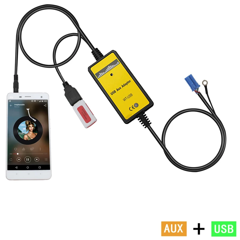 Автомобильный MP3 плеер адаптер 3 5 мм кабель вспомогательное оборудование TF SD AUX USB
