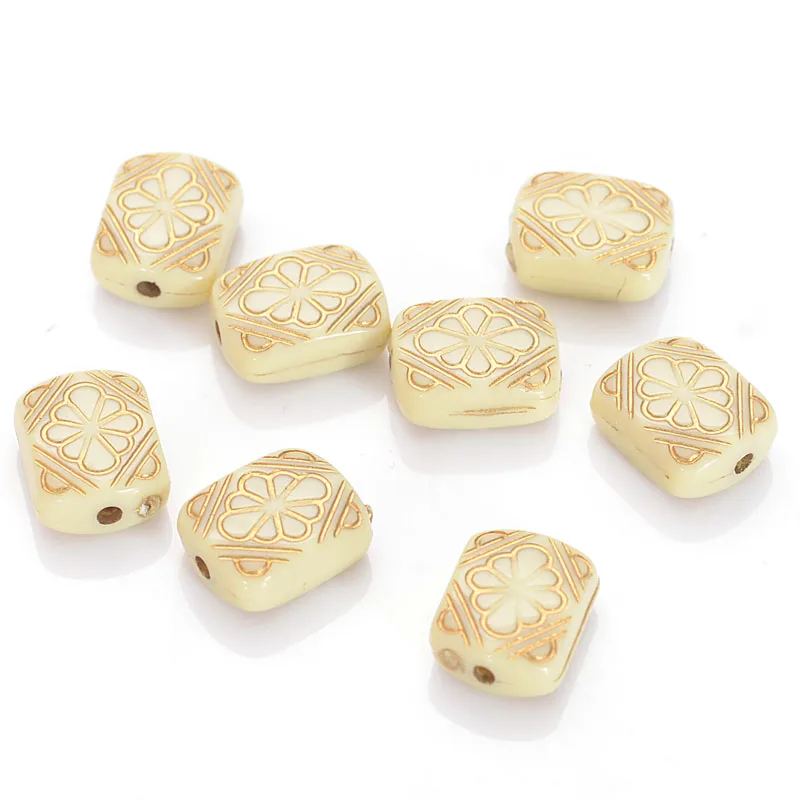 100 шт. 12x10 мм винтажные этнические акриловые антикварные дизайнерские плоские