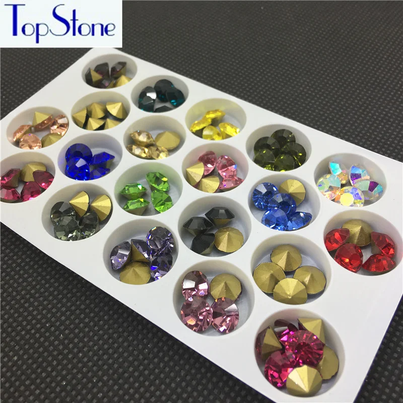 Круглые стеклянные чатки TopStone (SS38) 8 мм 144 шт. незакрепленные Стразы для украшений