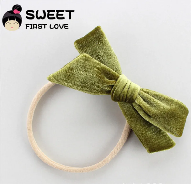 2020 Baby Kids Girls Velvet Bowknot Headwear Hair Accessories Solid Headband Band | Детская одежда и обувь