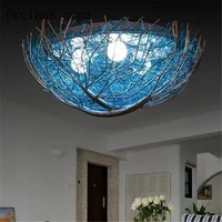 creative led birds nest lamp light house childrens room lamp simple bedroom lamp light round mediterranean lamp free