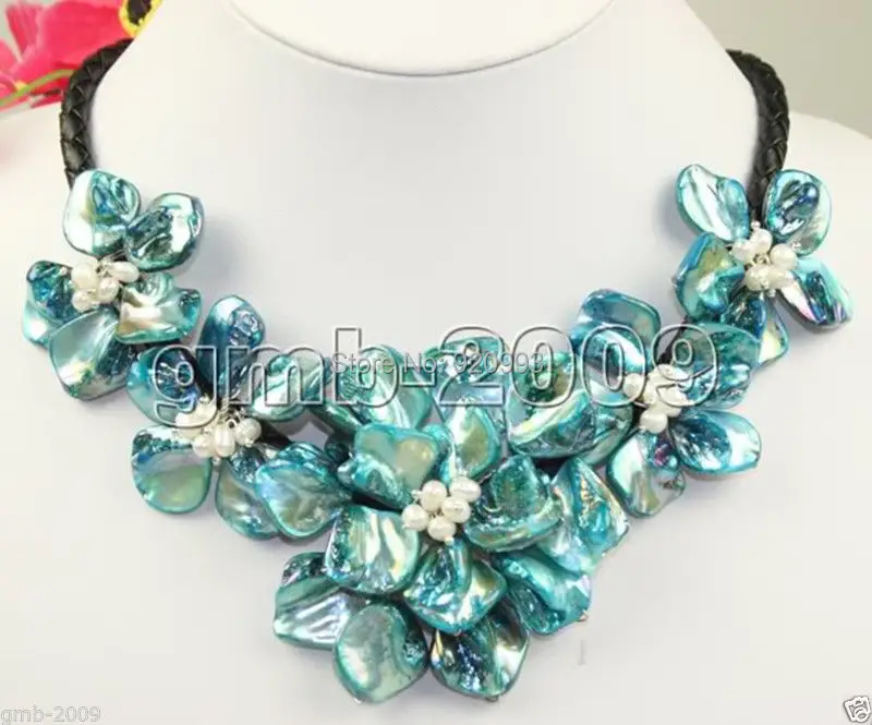 

Wholesale Free P&P**Natural color mother of pearl weave shell flower necklace pendant