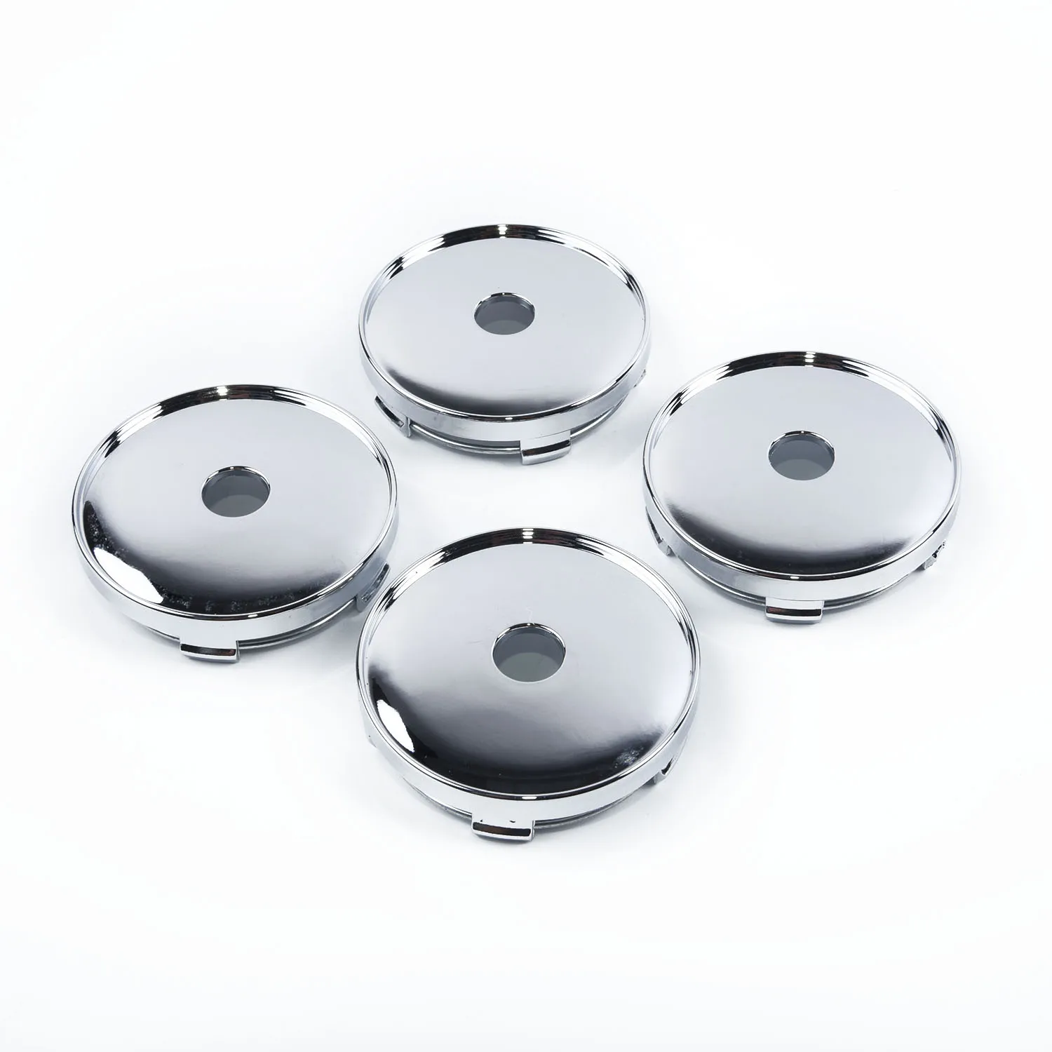 

Decor Wheel Hub Covers Chrome NO Badge Kit ABS Silver Universal Trucks Vehicle Cap