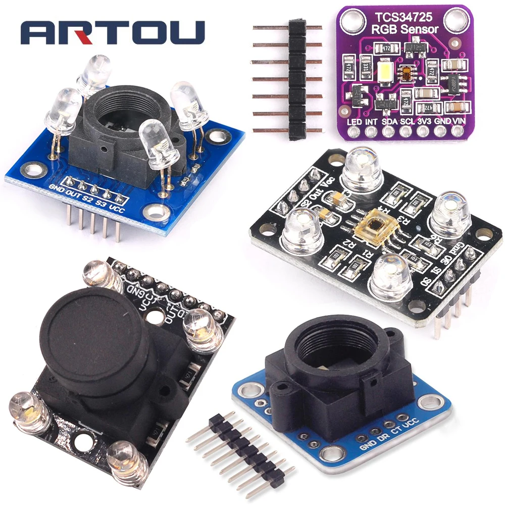 Модуль платы разработки для распознавания цветов с цветным датчиком TCS230 TCS3200