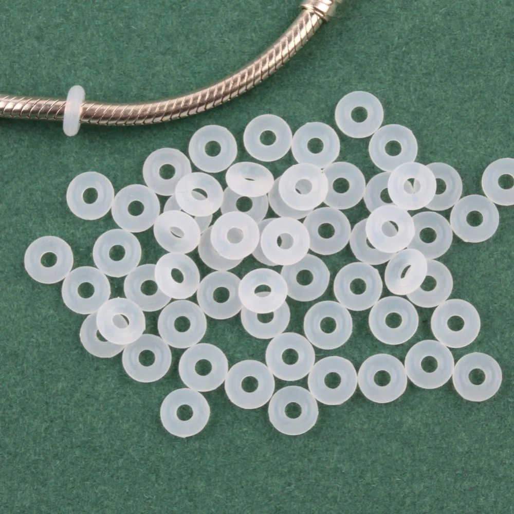 

ZMZY 20/lot Charms European Style Rubber Stopper Beads Fits Snake chain Charm Bracelets & Necklaces Jewelry Gift