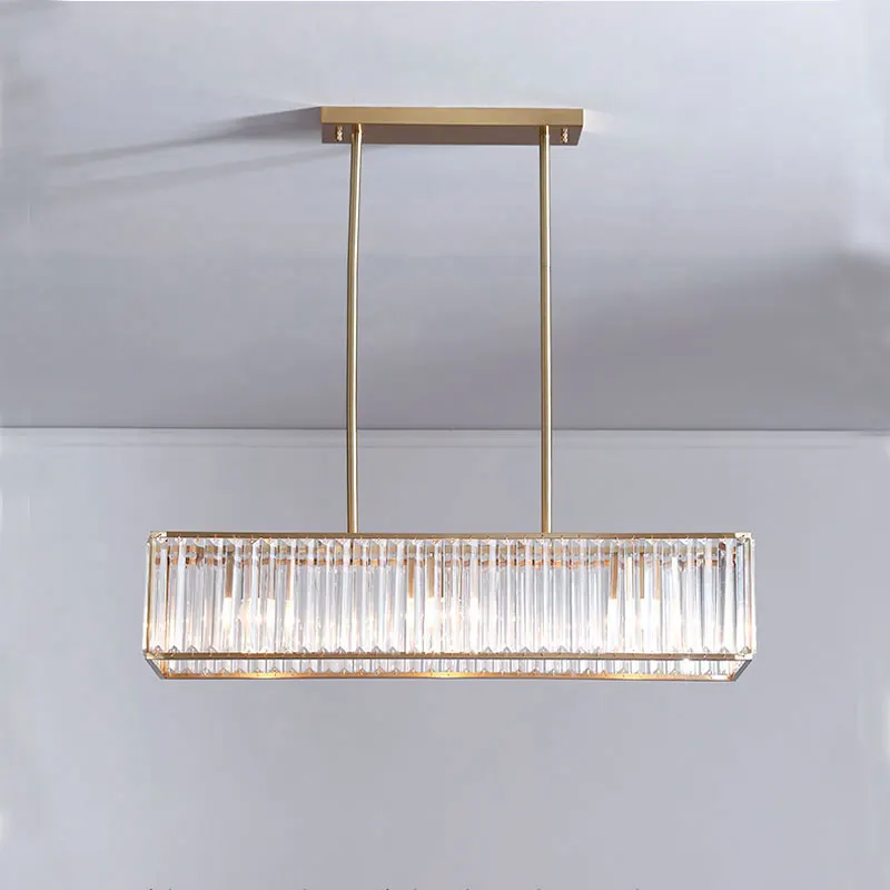 crystal pendant light lamp luxury rectangle led indoor lighting long rectangular lamps and lanterns home furnishing decoration | Лампы и
