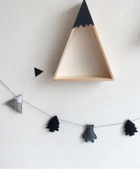 5pcs black tree Новинка, украшение для детской комнаты в скандинавском стиле, войлочное облако, медведь, скандинавский стиль, декор для детской комнаты, Скандинавское украшение для комнаты - Цвет: 5pcs black tree
