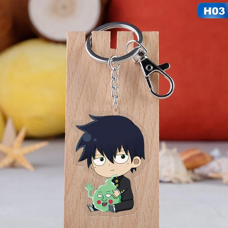 H03 Mob Psycho 100 брелок мультяшная аниме-фигурка Mobu Saiko Hyaku Kageyama Shigeo Kageyama Ritsu акриловое кольцо для ключей - Цвет: H03