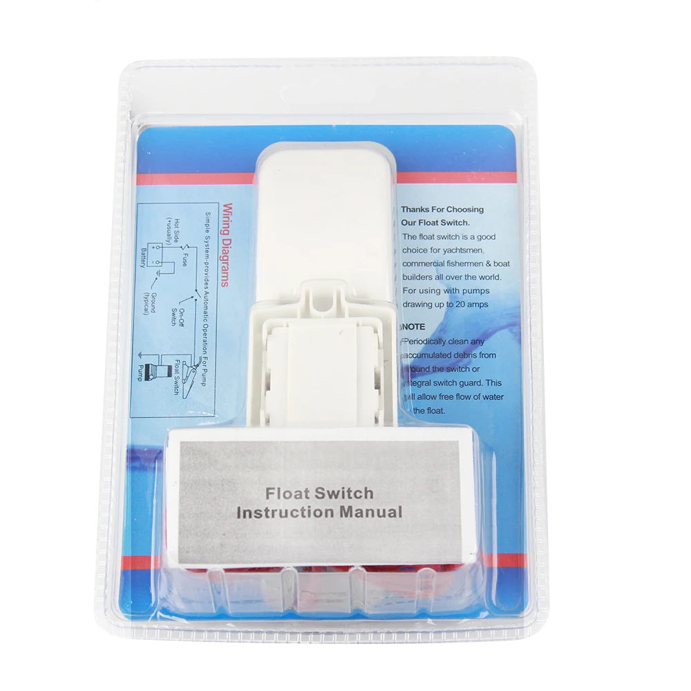 

White Bilge Pump Float Switch 12V 24V or 32V 28" Wire Cable Novel