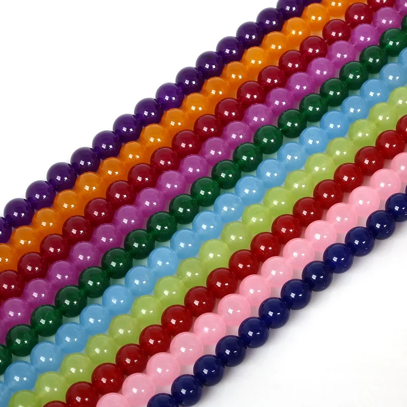 Круглые Бусины Из Натурального окрашенного белого камня 4 6 8 10 12 мм