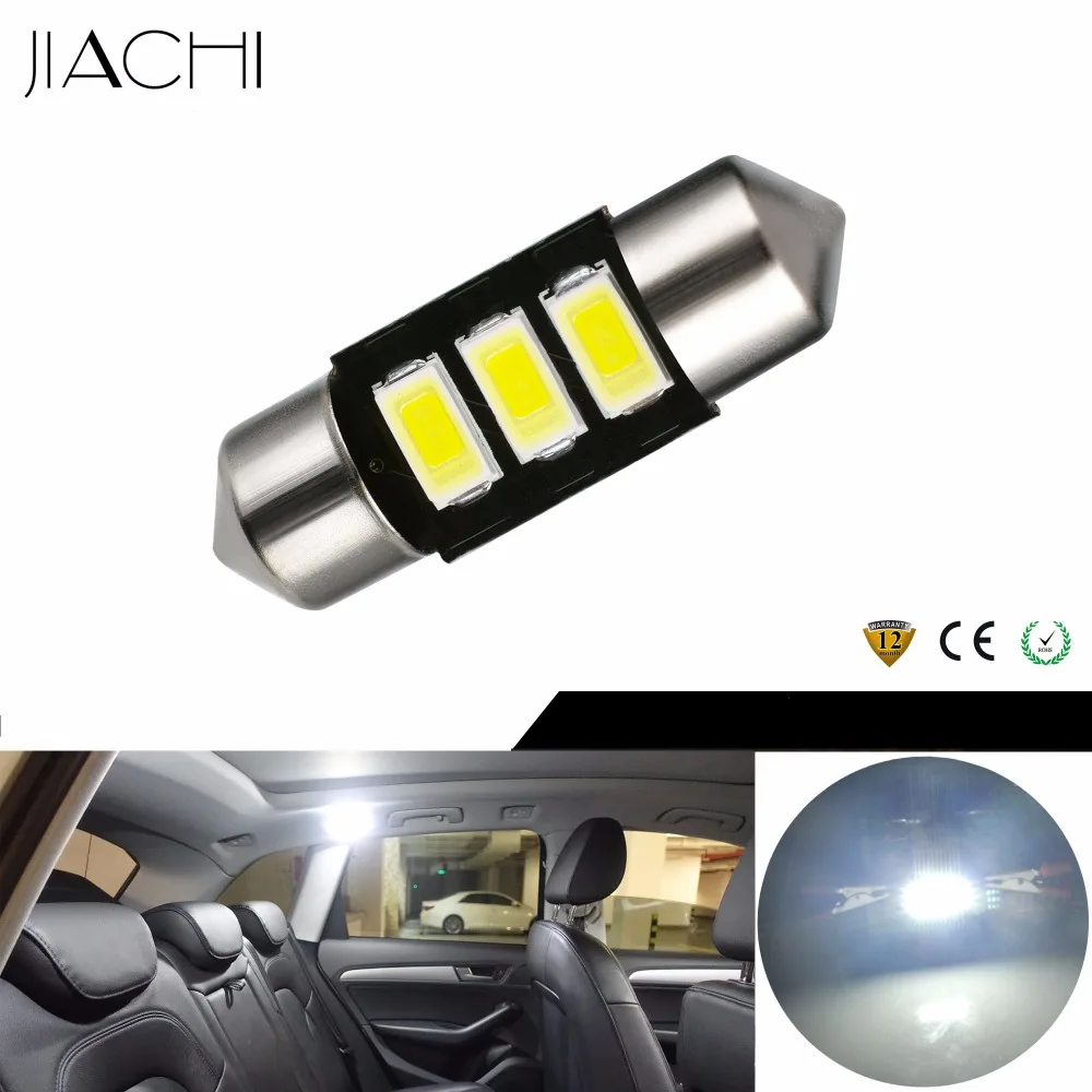 JIACHI 100 x C5W 6428 DE3021 led bulb Wholesale Auto Festoon 31mm Car Interior Dome Reading Lamps lighting 5730 SMD DC 12V White |