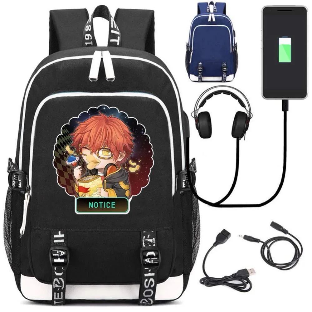 Школьный дорожный рюкзак Mystic Messenger 707 с USB интерфейсом для зарядки сумка ноутбука