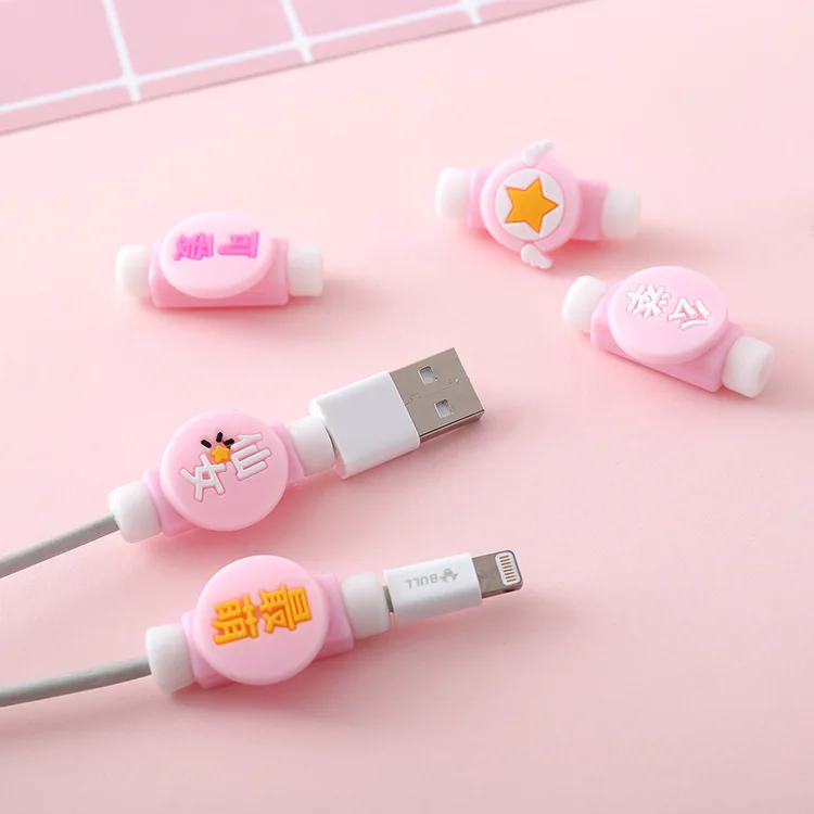 Комплект из 2 предметов, розовый цветной кабель протектор для iPhone4 4S 5 5S 6 6plus 6s 7 8 зарядка через usb данных сетевой шнур протектор чехол кабель защитный чехол для кабеля