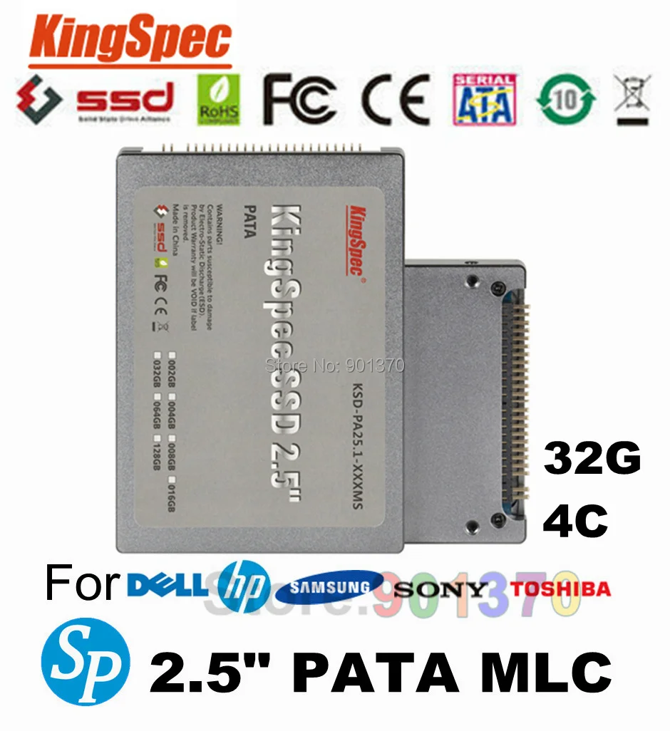 Kingspec 2.5 &quotPATA SSD 32 ГБ 44pin 2.5&quot IDE Solid State Drive MLC Флэш Жесткий Диск Для IBM HP DELL SAMSUNG HDD |