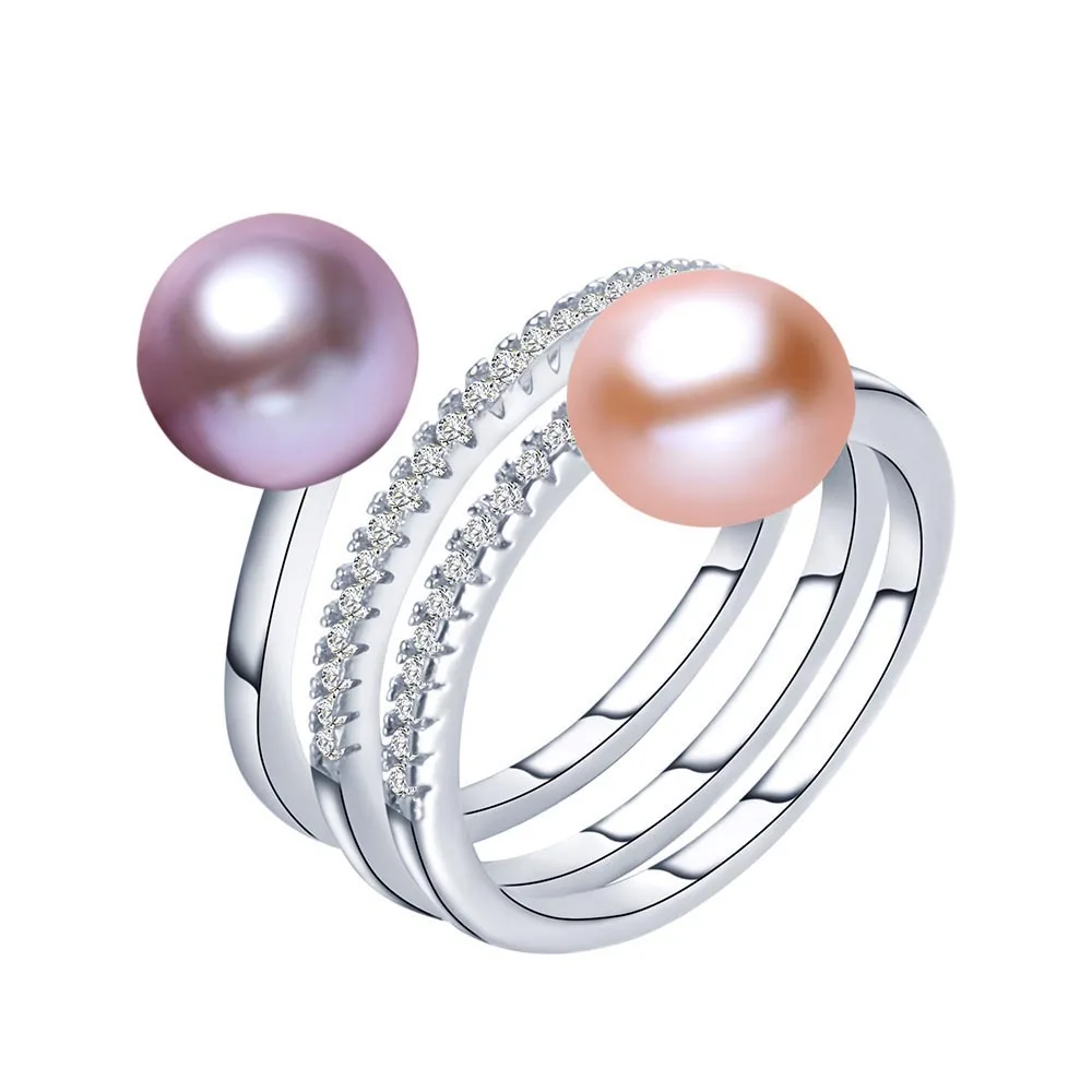 Двойной ярмарка специальной Для женщин кольцо черный Цвет розовый и белый