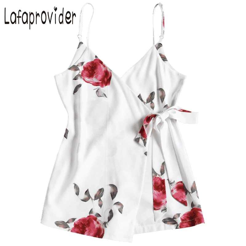 Lafaprovider Сексуальная v шеи принтом boho комбинезон короткий женщин Плиссированные