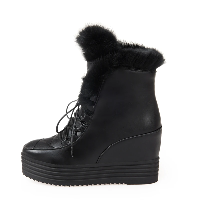 Karinluna Brand Design Big Size 33-43 Platform Warm Fur Russia Winter Women Snow Boots Shoes Fashion Wedge Heel Woman Boots