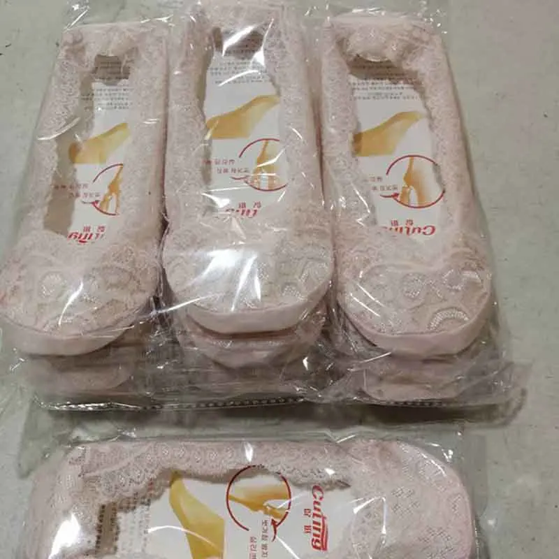 Модные хлопковые короткие носки с кружевом для отдыха Женские Дышащие