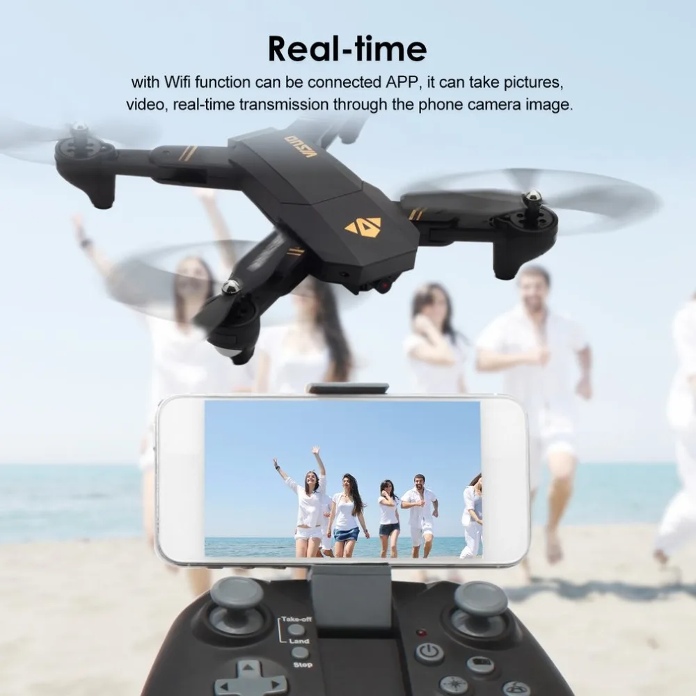 VISUO XS809HW 2 4G складной FPV селфи Дрон RC Квадрокоптер с 720 P широкоугольной камерой