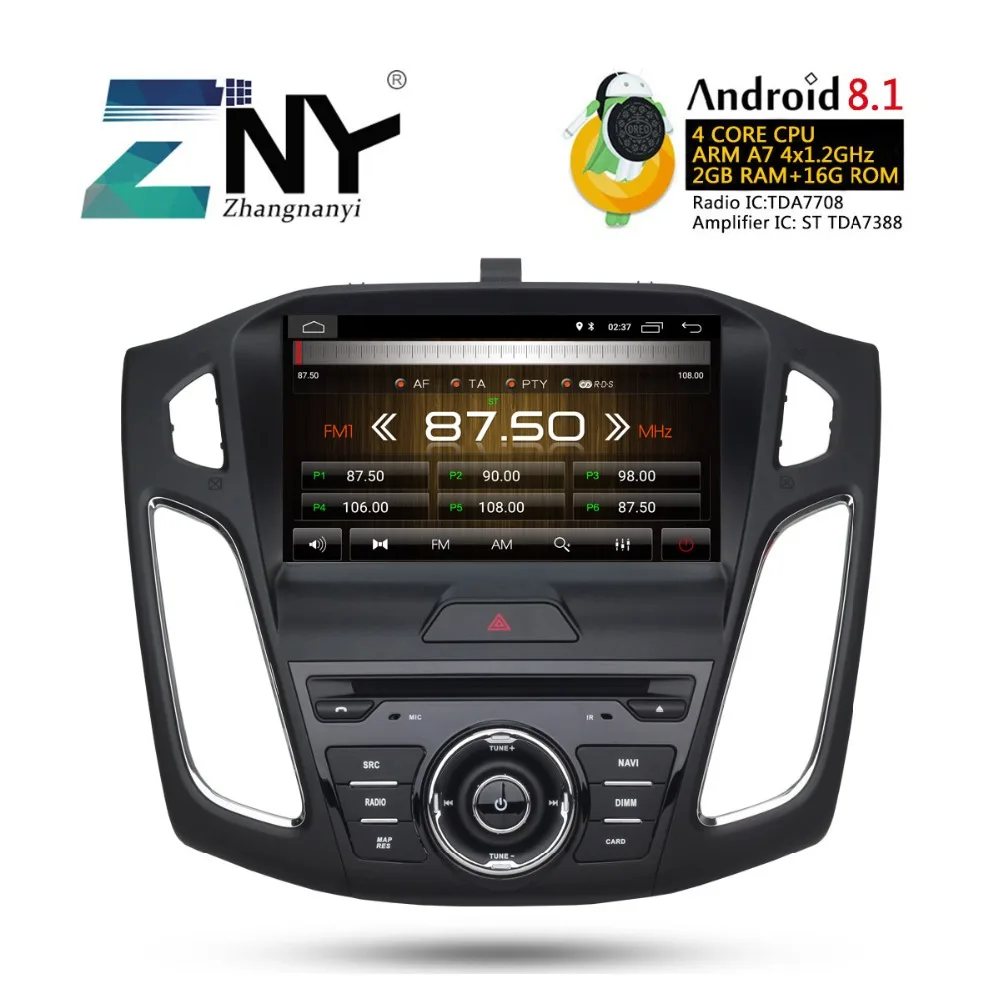 Android 8 1 автомобильный DVD Автомагнитола для фокуса 2011-2017 gps навигация Bluetooth
