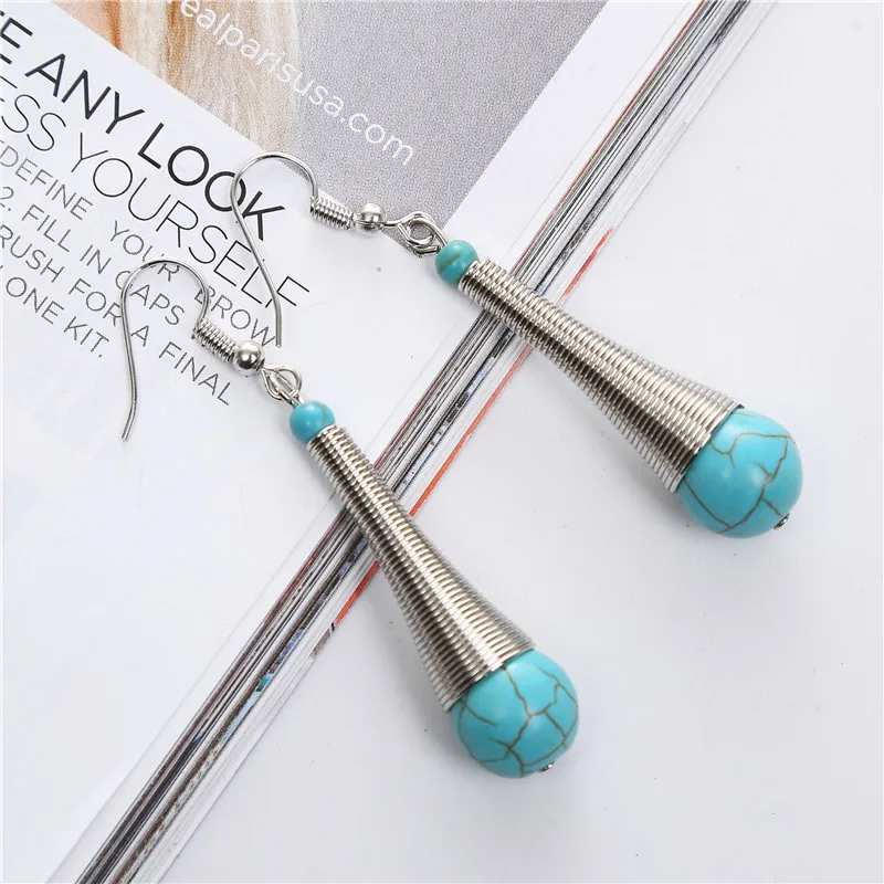 Женские винтажные длинные серьги Tenande богемные висячие из многослойного сплава с