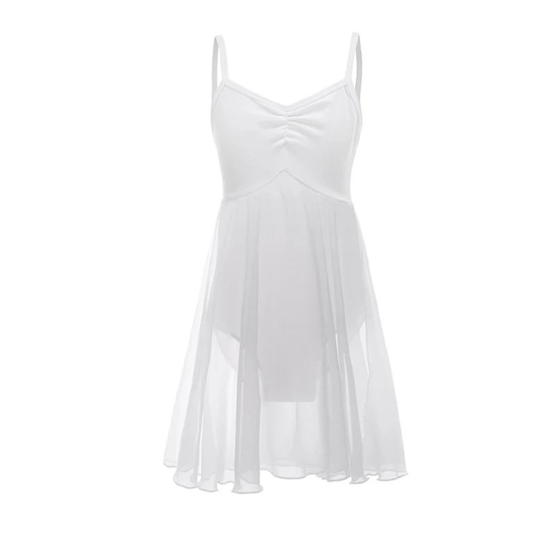 Балетное платье для девочек танцев платье-рубашка шифоновая юбка Бальные